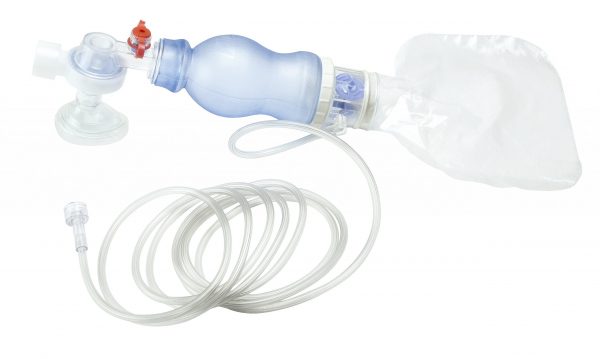 Resucitador con Mascarilla, Desviador de Flujo y Válvula Peep Neonato