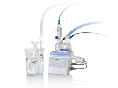 Sistema de Suministro para CPAP Burbuja, con circuito respiratorio calentado, cámara de autollenado desechable, válvula de liberación de presión y generador de CPAP Burbuja